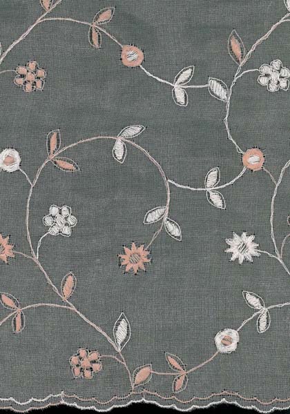 EMBROIDERED SILK MUSLIN - ANT ROSE